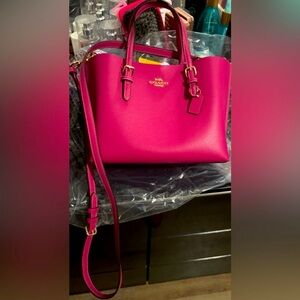 Hot pink authentic coach mollie tote